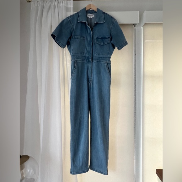Evereve Rivet Utility Rebel denim jumpsuit, size S petite - Picture 3 of 9